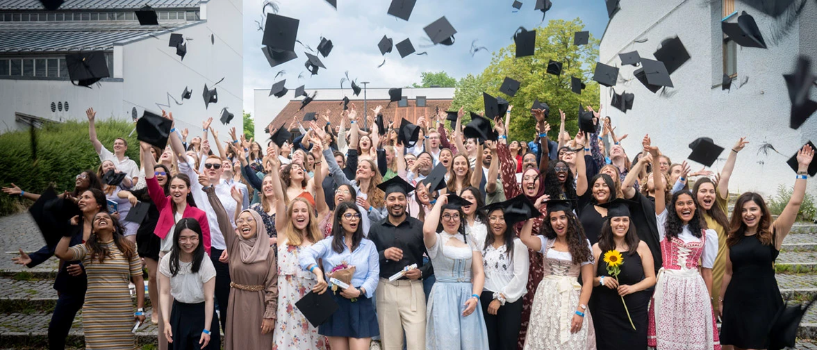 Graduation Ceremony an der TUM School of Life Sciences: Hutwurf der Absolventinnen und -Absolventen auf dem Campus Weihenstephan.