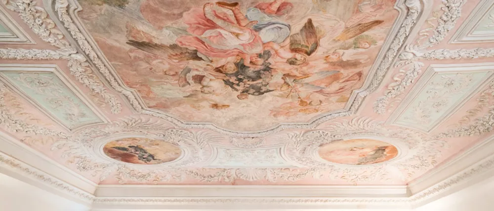 Ceiling painting of the Asam Hall in the TUM administration building on the Weihenstephan campus (Photo: Torsten Neumann)