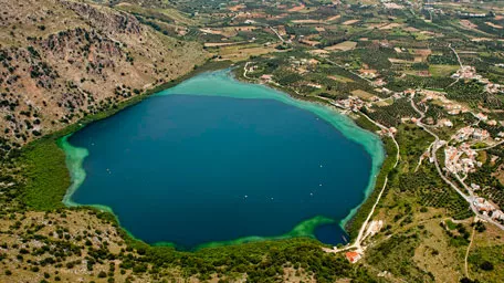 Aerial view of a Mediterranean lake of the organization SIGMA
