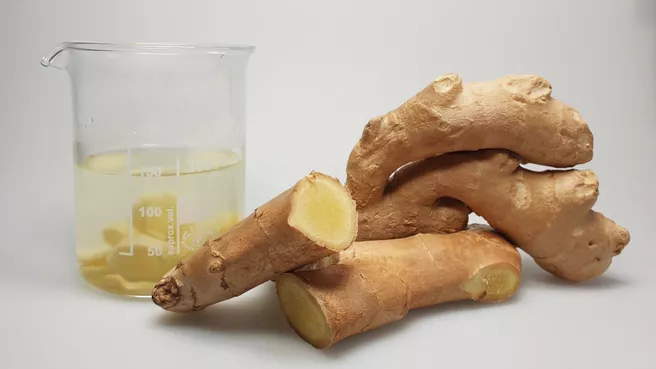 Ginger tea and ginger