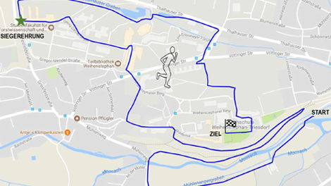 Streckenverlauf vom Weihenstephaner Berglauf